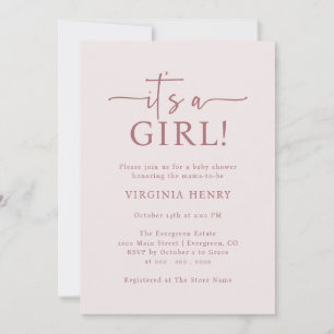 Tarjeta de Invitación de Baby Shower Elegante Es U