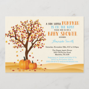 Tarjeta de invitación de Baby Shower para calabaza