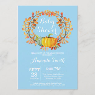 Tarjeta de invitación de Baby Shower para calabaza