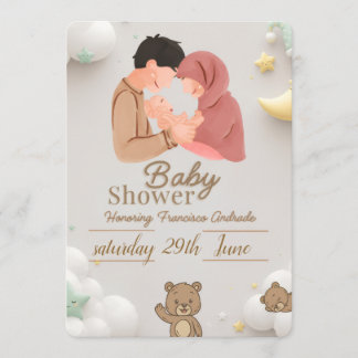 Tarjeta de Invitación de Baby Shower para Pareja A
