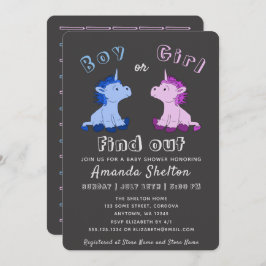 Tarjeta de invitación de Baby Shower para revelar 