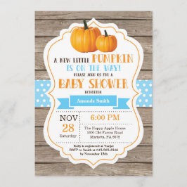 Tarjeta de invitación de Baby Shower Rustic Pumpki