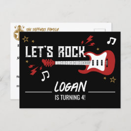 Tarjeta de invitación de banda de música de cumple