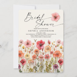 Tarjeta de invitación de baño de novias con amor e