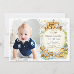 Tarjeta de Invitación de Bautizo con Foto de Niño