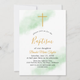 Tarjeta de invitación de bautizo con lavado de acu