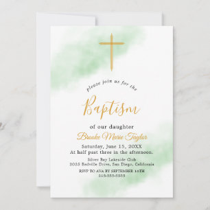 Tarjeta de invitación de bautizo con lavado de acu