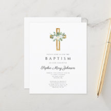 Tarjeta de Invitación de Bautizo Cruz Religiosa Pr