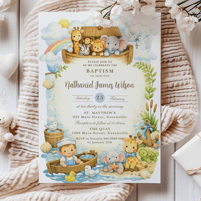 Tarjeta de Invitación de Bautizo de Niño Bonito Ar (Subido por el creador)