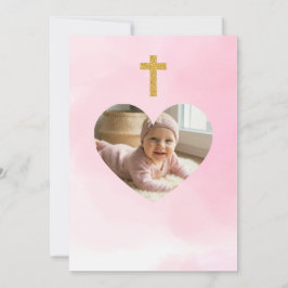 Tarjeta de Invitación de Bautizo Editable para Niñ
