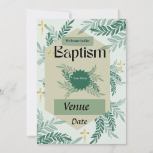 Tarjeta de Invitación de Bautizo Elegante