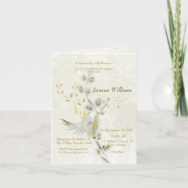 Tarjeta de Invitación de Bautizo Paloma Elegante