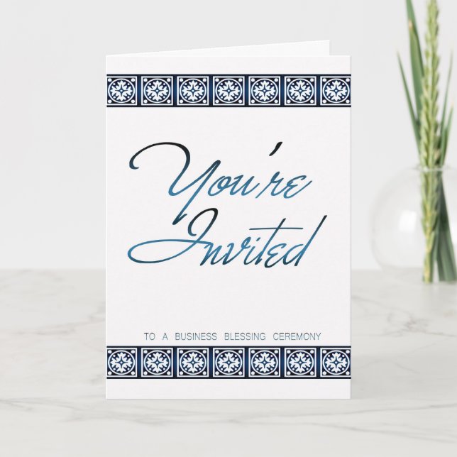 Tarjeta de invitación de bendición de negocios - E (Anverso)