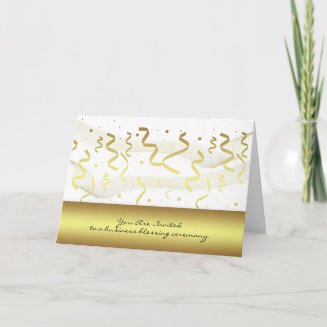 Tarjeta de invitación de bendición de negocios - E (Anverso)