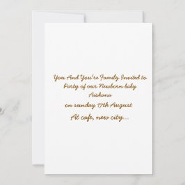 Tarjeta de Invitación de Bienvenida al Bebé Pastel