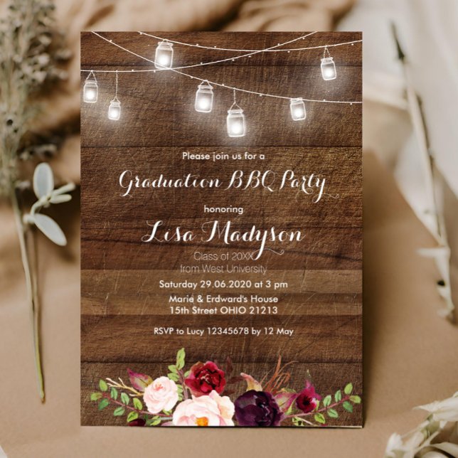 Tarjeta de invitación de bienvenida BBQ para gradu (Subido por el creador)