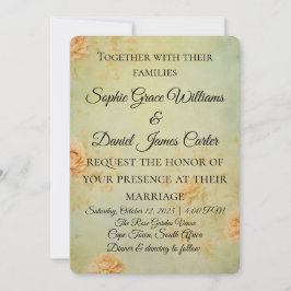 Tarjeta de invitación de boda