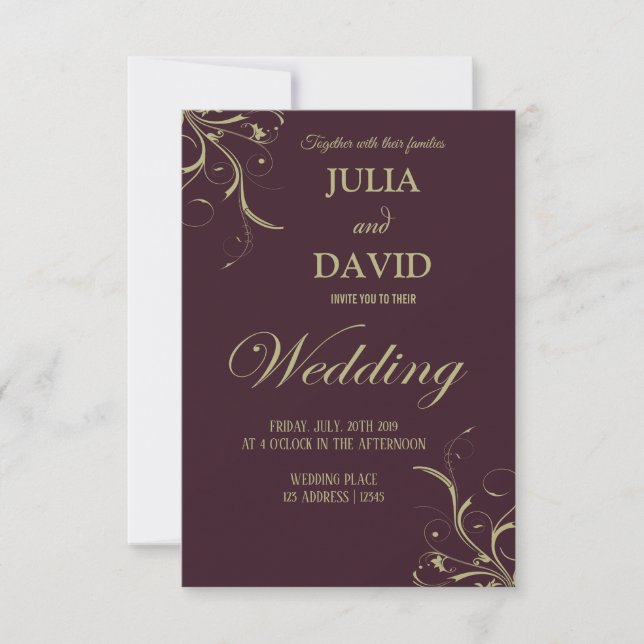 Tarjeta de invitación de boda (Anverso)