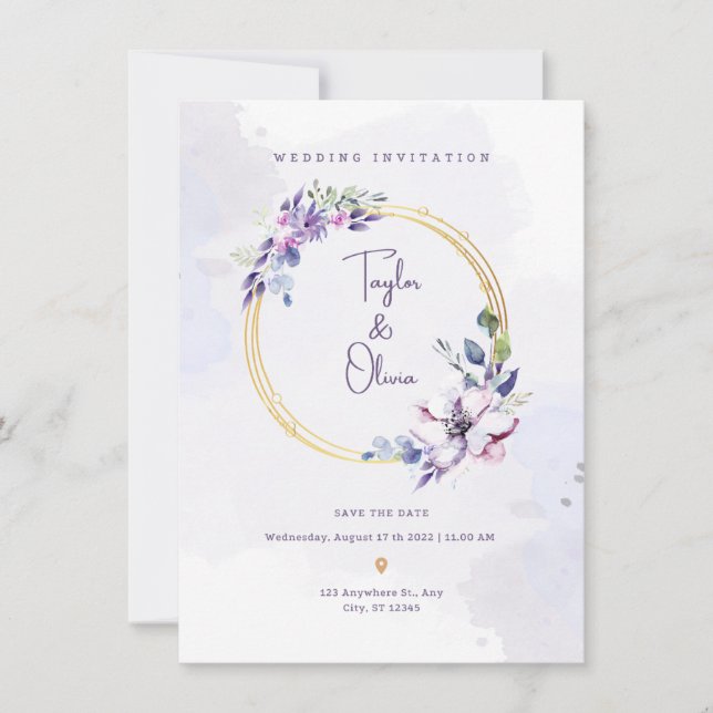 Tarjeta de invitación de boda (Anverso)