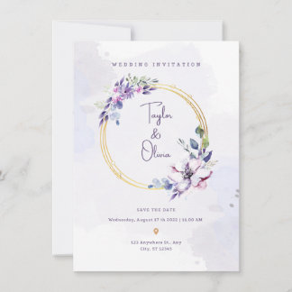Tarjeta de invitación de boda