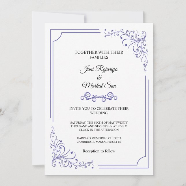 Tarjeta de invitación de boda (Anverso)