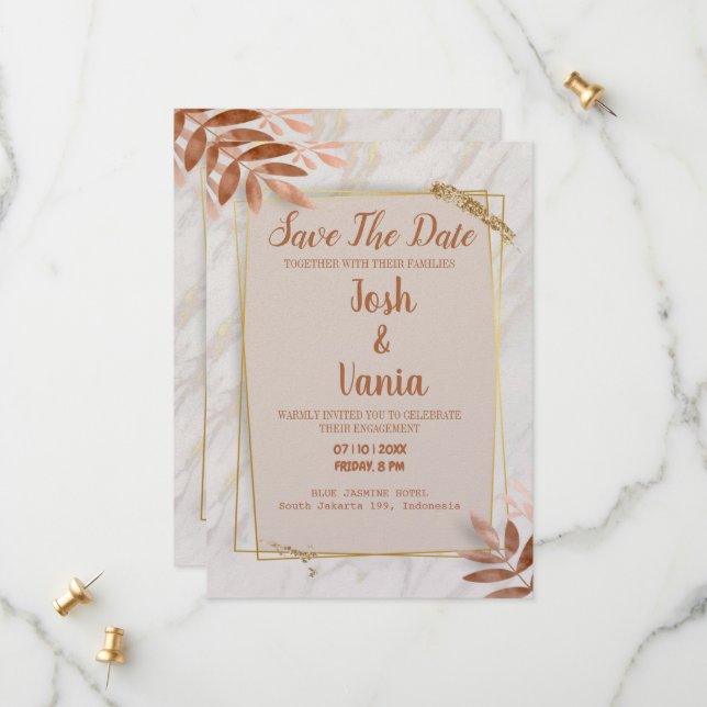 Tarjeta de invitación de boda (Anverso/Reverso In Situ)