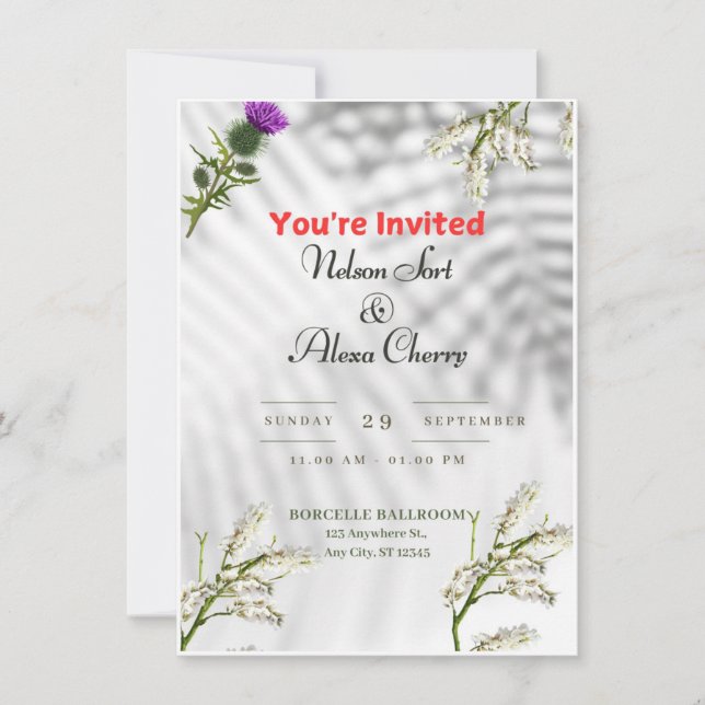 Tarjeta de invitación de boda (Anverso)
