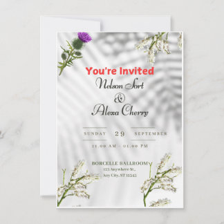 Tarjeta de invitación de boda