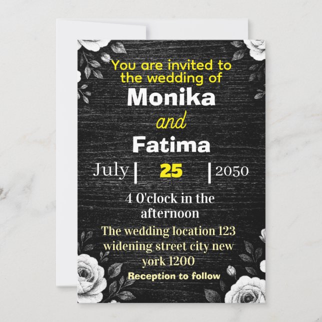 Tarjeta de invitación de boda (Anverso)