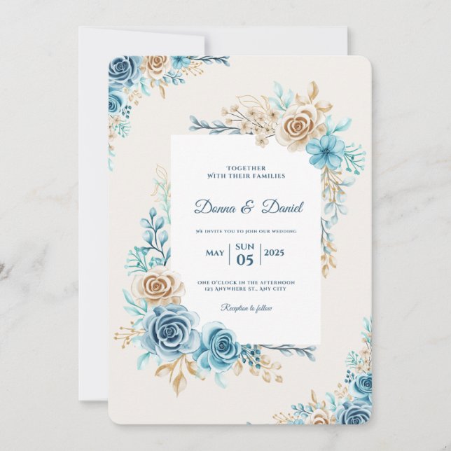 tarjeta de invitación de boda (Anverso)