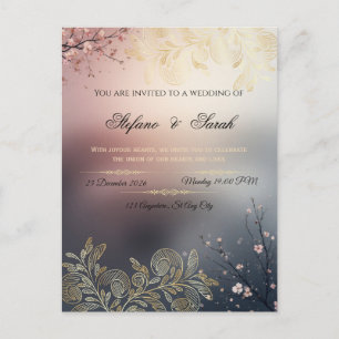 Tarjeta de invitación de boda 