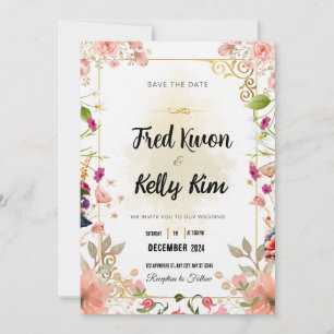 Tarjeta de invitación de boda