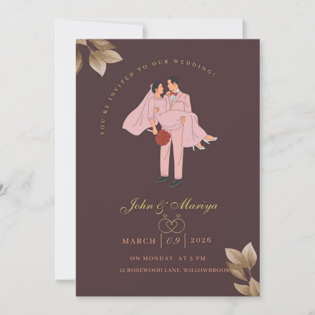 Tarjeta de Invitación de Boda (Anverso)