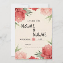 Tarjeta de invitación de boda
