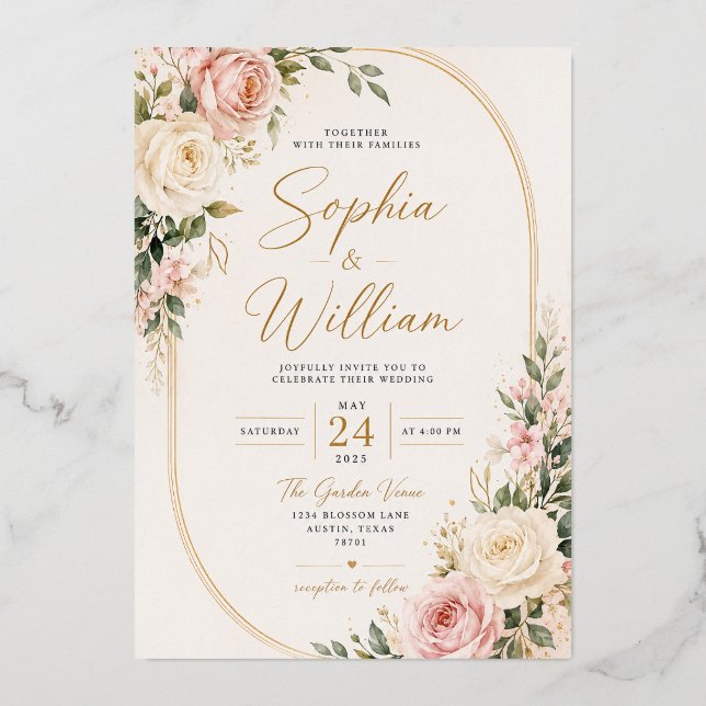tarjeta de invitación de boda (Anverso)