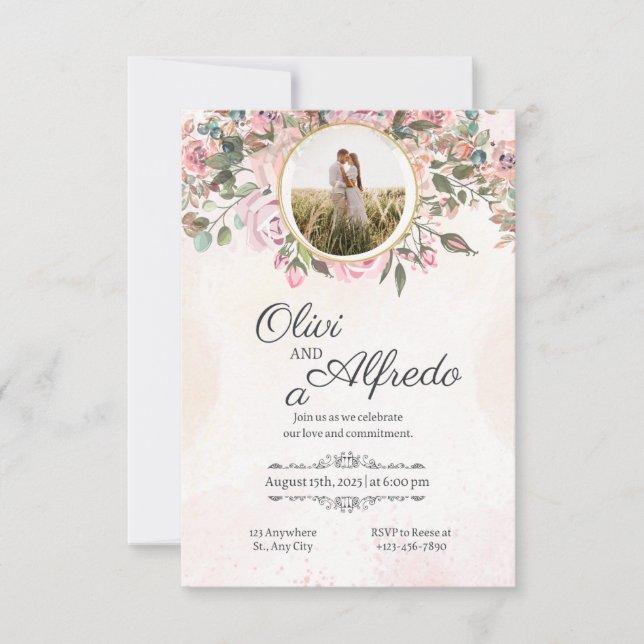 tarjeta de invitación de boda (Anverso)
