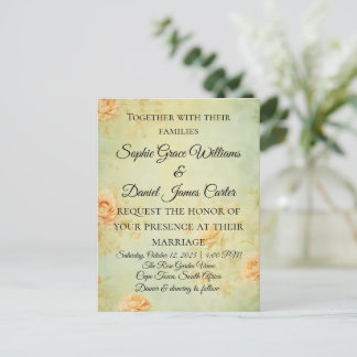 Tarjeta de invitación de boda