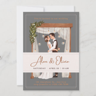 Tarjeta de invitación de boda