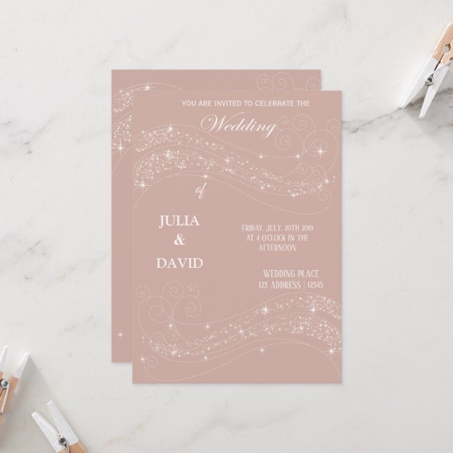 Tarjeta de invitación de boda (Anverso/Reverso In Situ)