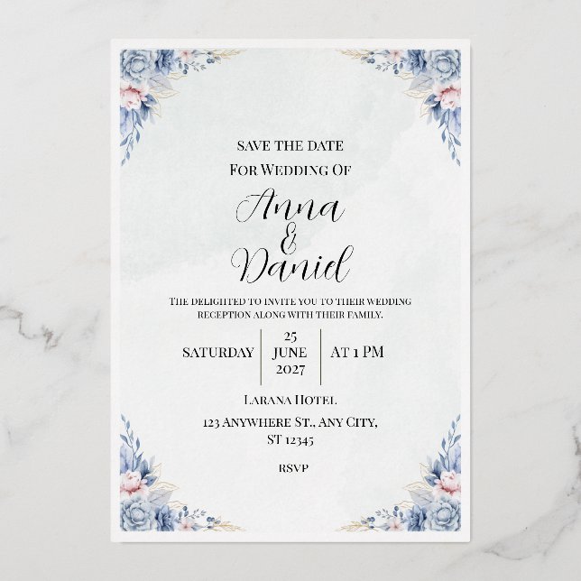 Tarjeta de invitación de boda (Anverso)