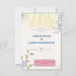Tarjeta de invitación de boda