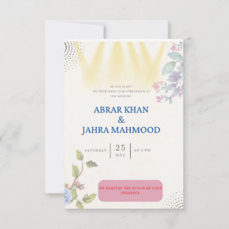Tarjeta de invitación de boda