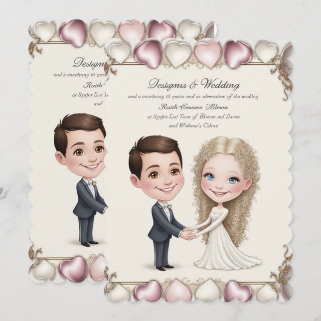 tarjeta de invitación de boda (Anverso / Reverso)