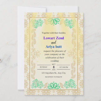 Tarjeta de invitación de boda