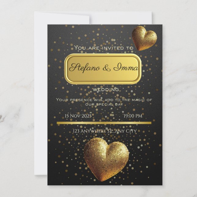 tarjeta de invitación de boda (Anverso)