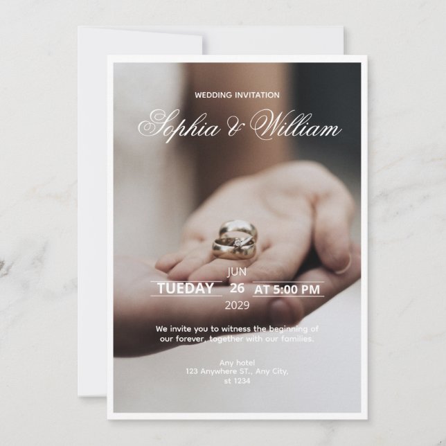 Tarjeta de invitación de boda (Anverso)