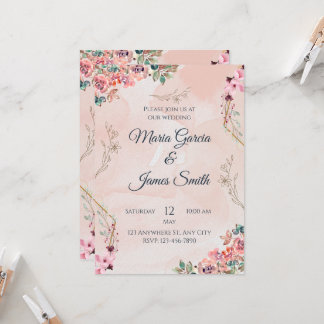 Tarjeta de invitación de boda