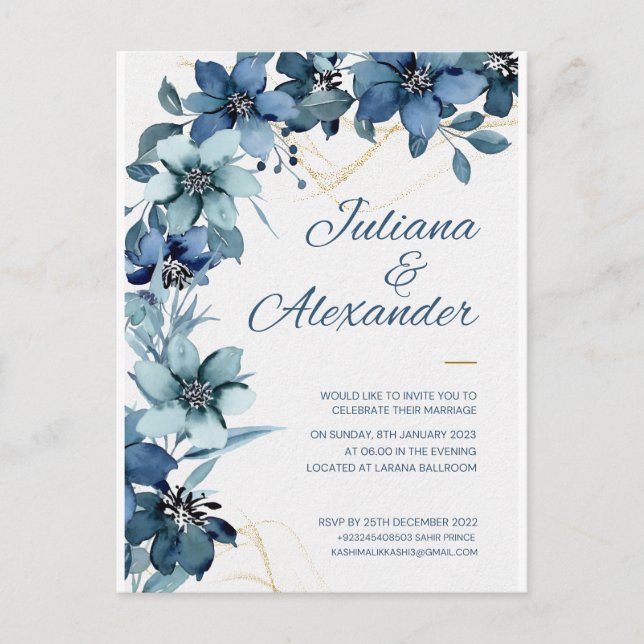 Tarjeta de invitación de boda (Anverso)