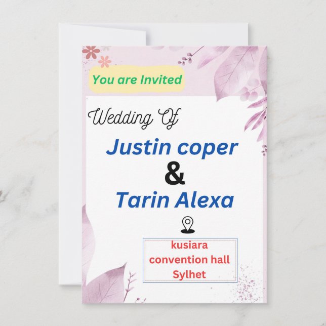 Tarjeta de invitación de boda (Anverso)