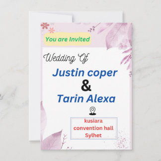Tarjeta de invitación de boda
